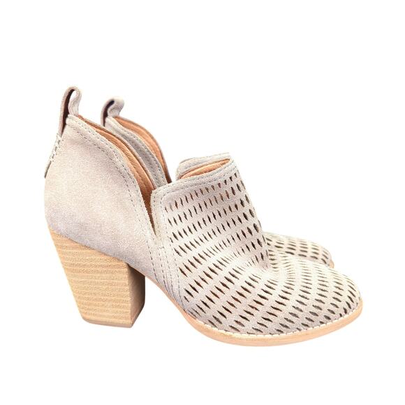 Jeffrey Campbell Vanhook Taupe Ankle Booties Perf Cutout Leather Suede Women's 6 - Picture 1 of 8